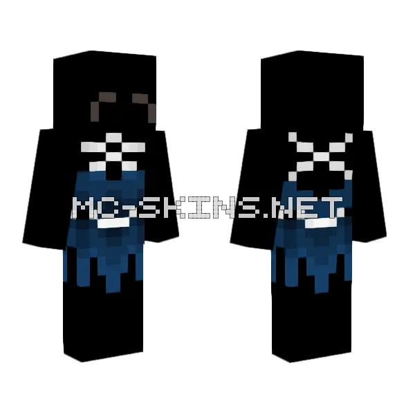 Base Blue Dress Minecraft skin, front and back