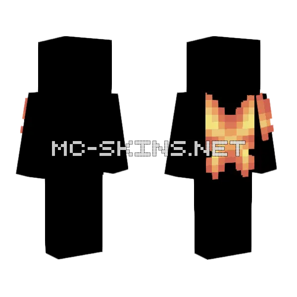 Base Fiery Pixie Wings Minecraft skin, front and back