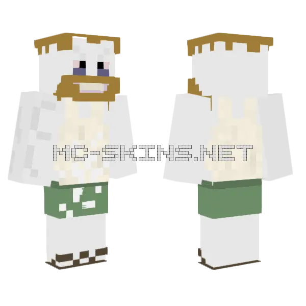Based Coomer Minecraft skin, front and back