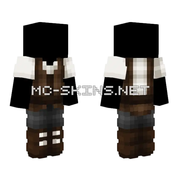 Basic Pirate Vest Outfit Minecraft skin, front and back