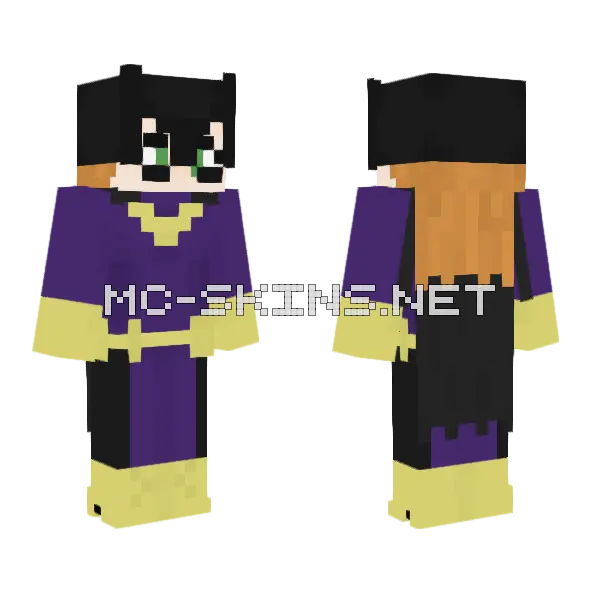 Batgirl Skin Minecraft skin, front and back
