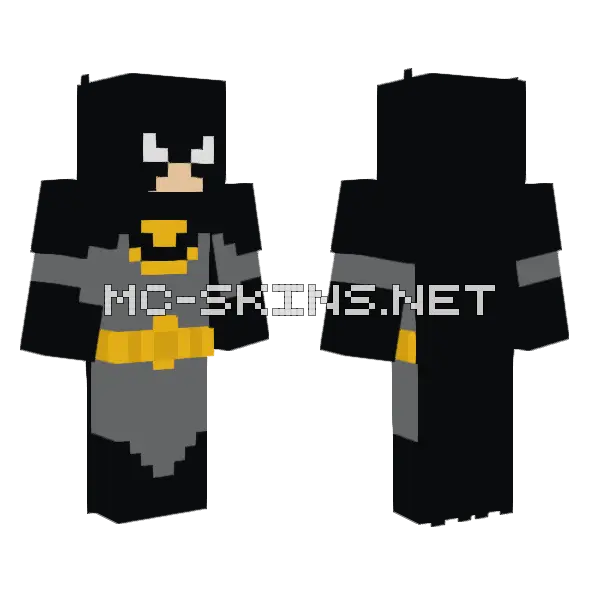 Batman Minecraft skin, front and back