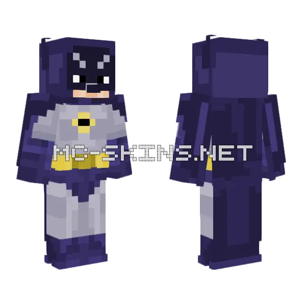 Batman 1966 Minecraft skin, front and back