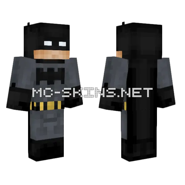 Batman 2 Minecraft skin, front and back