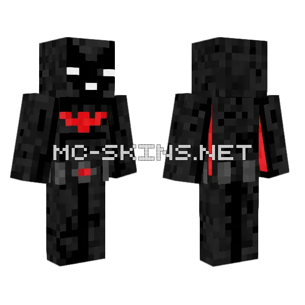 Batman Beyond Suit Minecraft skin, front and back