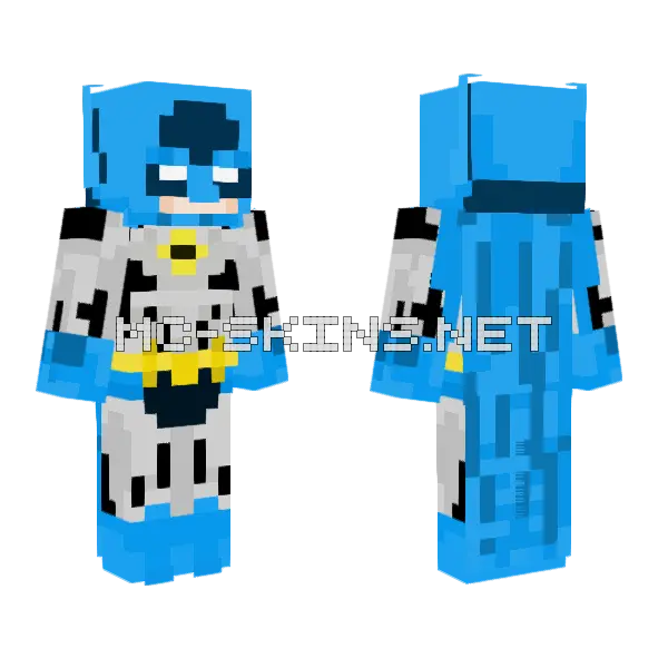 Batman Classic Minecraft skin, front and back