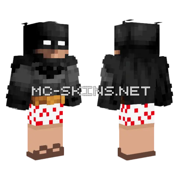 Batman In Boxers Minecraft skin, front and back