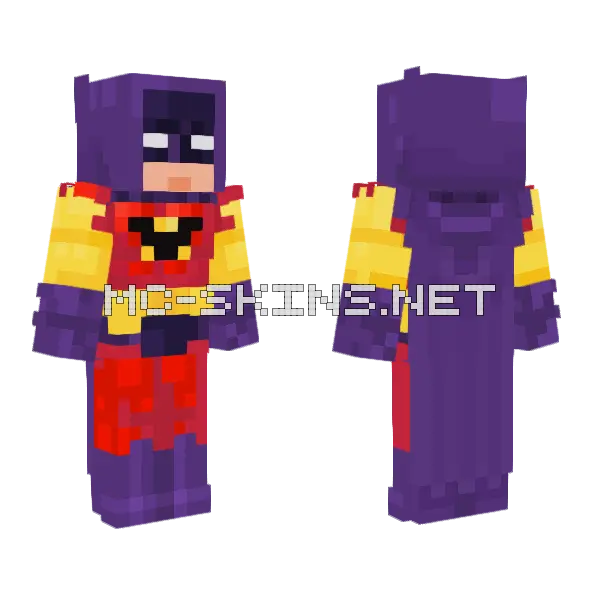 Batman Of Zur En Arrh Minecraft skin, front and back