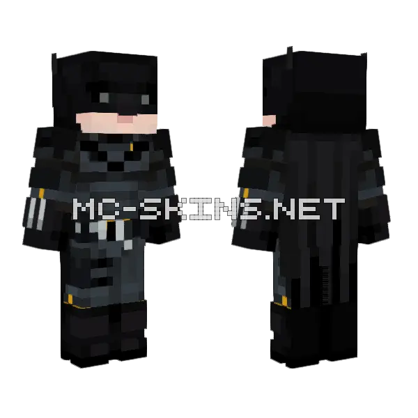Batman The Batman 2022 Minecraft skin, front and back