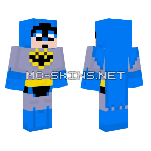 Batman The Brave And The Bold Minecraft skin, front and back
