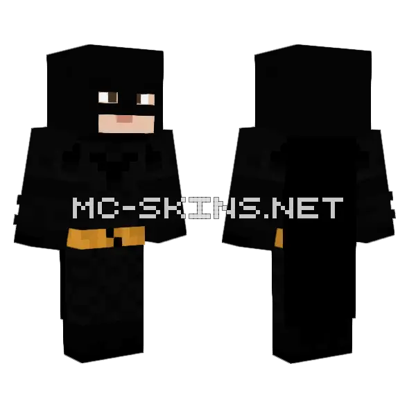 Batman The Dark Knight Minecraft skin, front and back