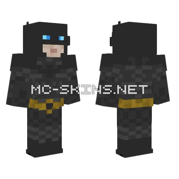 Batman The Dark Knight Minecraft skin, front and back