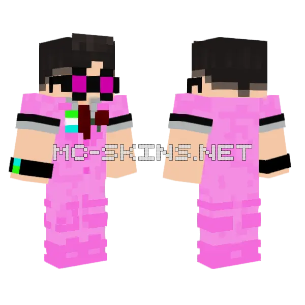 Batted Terno Rosa V2 Minecraft skin, front and back