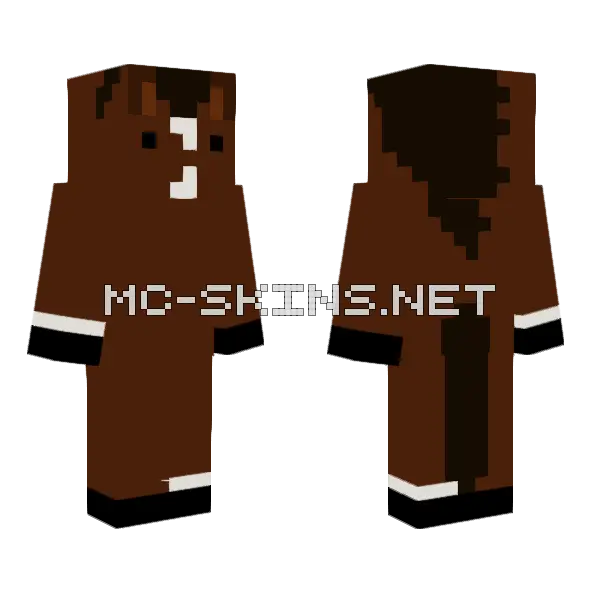 Bay Horse V2 Minecraft skin, front and back