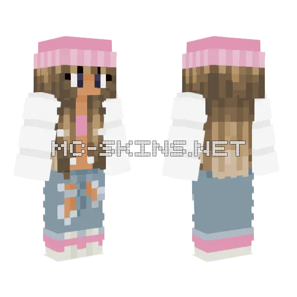 Bbysels Pink Hat Minecraft skin, front and back