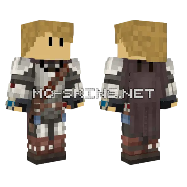 Bbzone Mandalorian Armor Minecraft skin, front and back