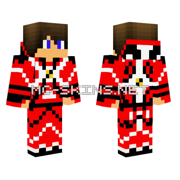 Bdynamite Red Outfit Minecraft skin, front and back