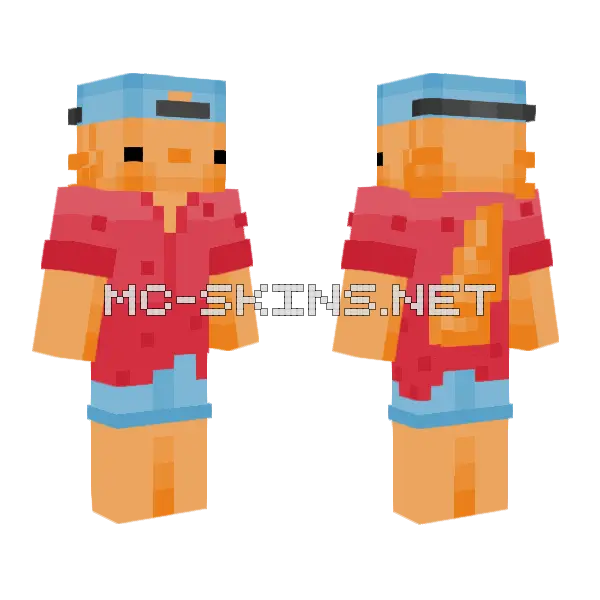 Beach Autumn Outfit Minecraft skin, front and back