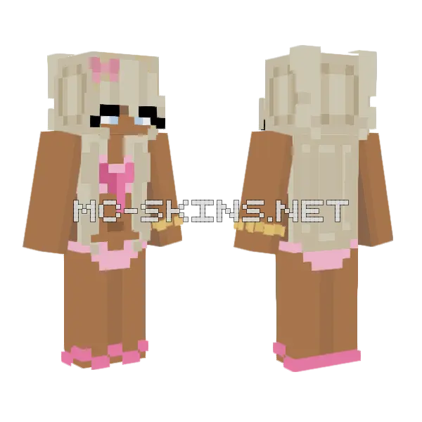 Beach Day Molly Minecraft skin, front and back