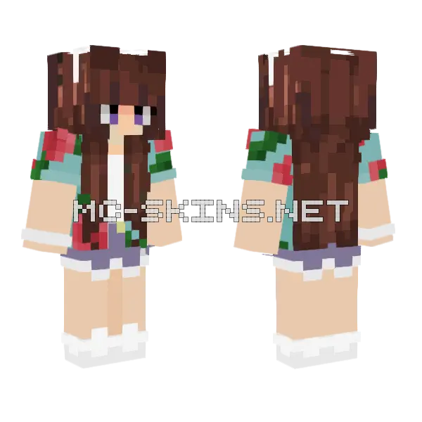 Beach Girl Minecraft skin, front and back