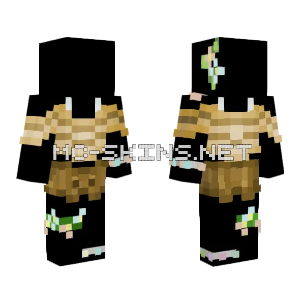 Beach Summer Base Floral Accents Minecraft skin, front and back
