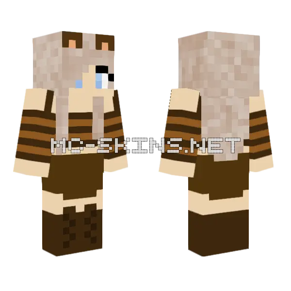 Bear Girl Minecraft skin, front and back
