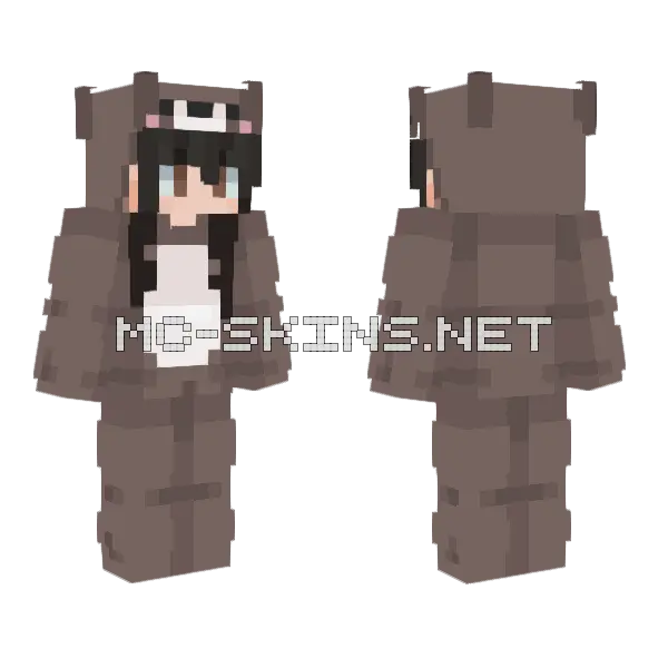 Bear Girl D Minecraft skin, front and back