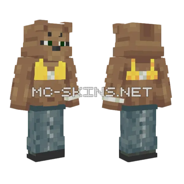 Bear Girlie Minecraft skin, front and back