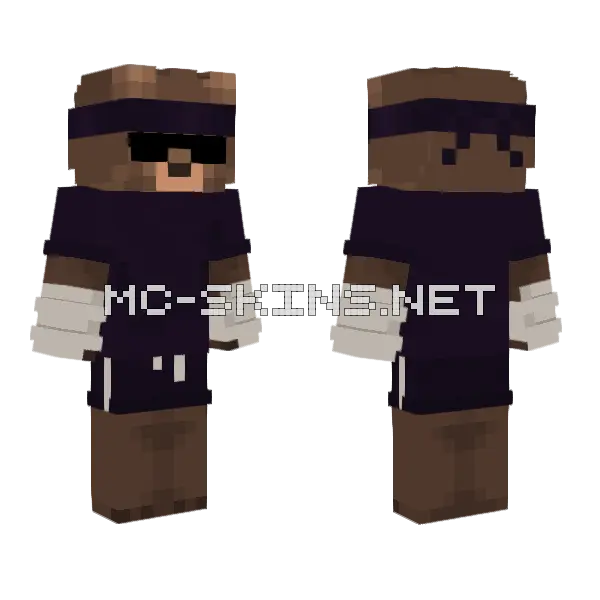 Bear Sunglasses Minecraft skin, front and back