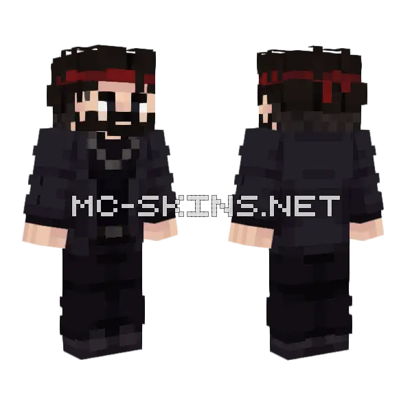 Bearded Man Minecraft skin, front and back