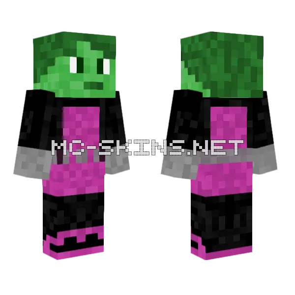 Beast Boy TTG Minecraft skin, front and back
