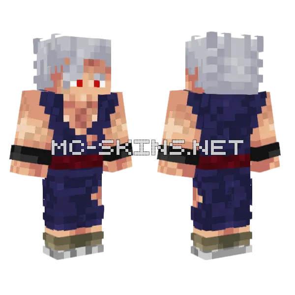 Beast Gohan Minecraft skin, front and back
