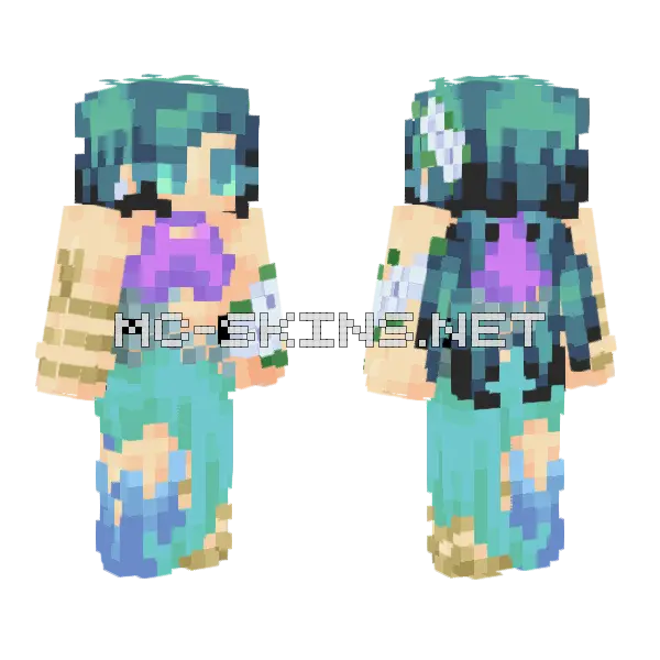 Beautiful Sea Dance Minecraft skin, front and back