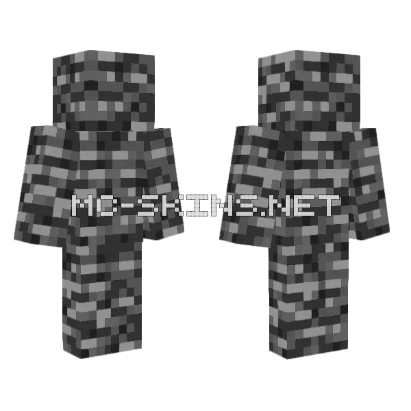 Bedrock Block Minecraft skin, front and back
