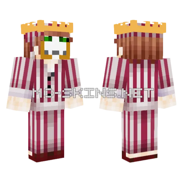 Bedwars King Skin Minecraft skin, front and back