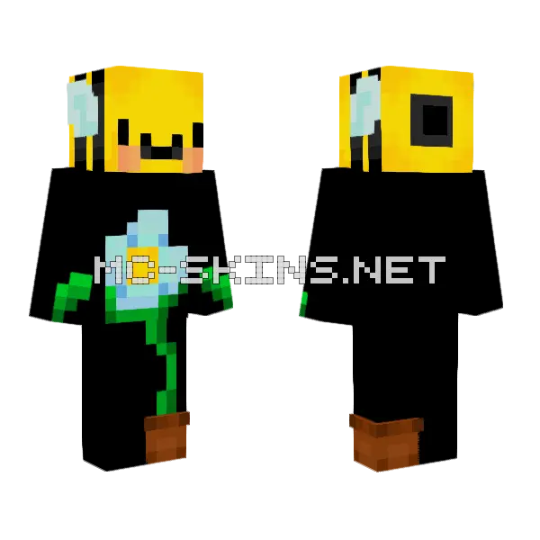 Bee and Flower Minecraft skin, front and back