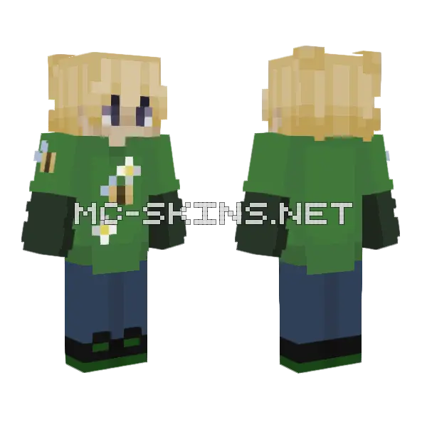 Bee Boy Minecraft skin, front and back