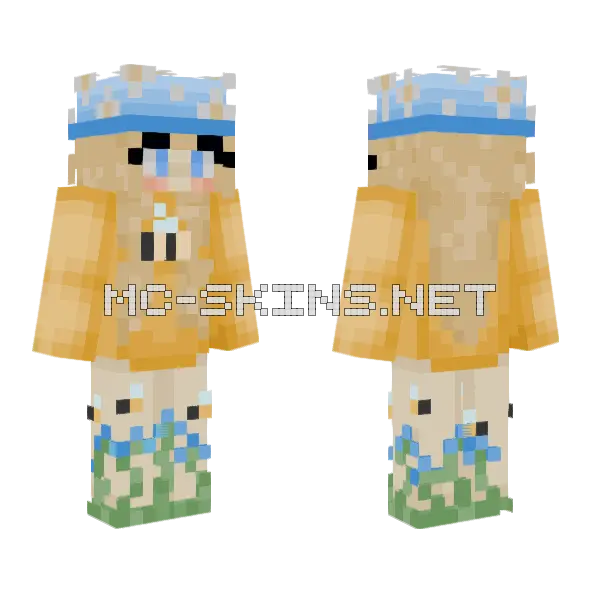 Bee Girl Minecraft skin, front and back