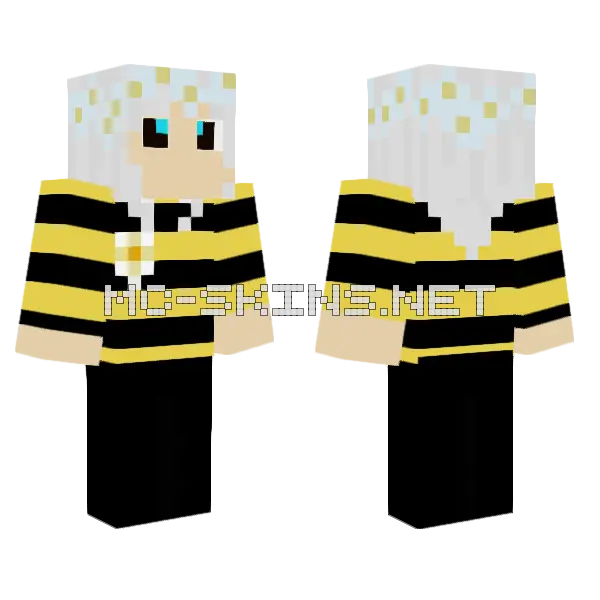 Bee Girl Minecraft skin, front and back