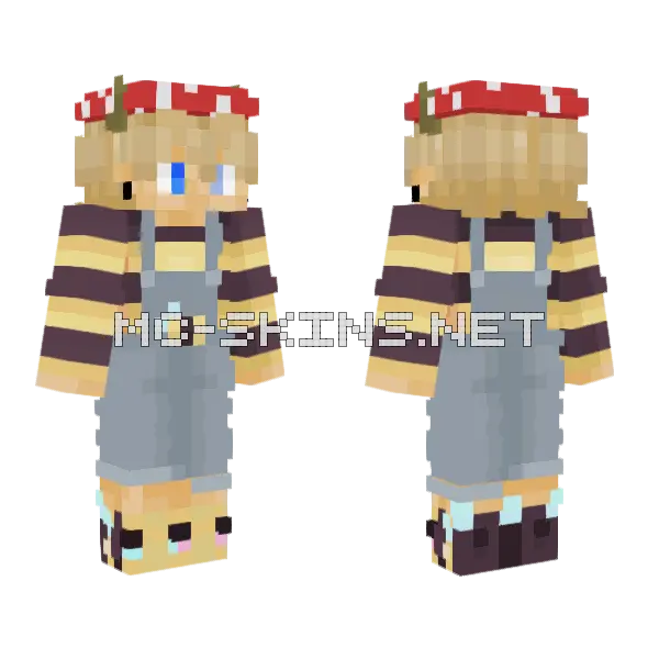 Bee Girl Minecraft skin, front and back