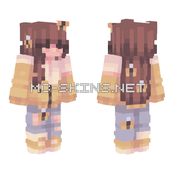 Bee Girl Minecraft skin, front and back