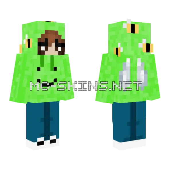 Bee Girl Dream Smile Hoodie Minecraft skin, front and back