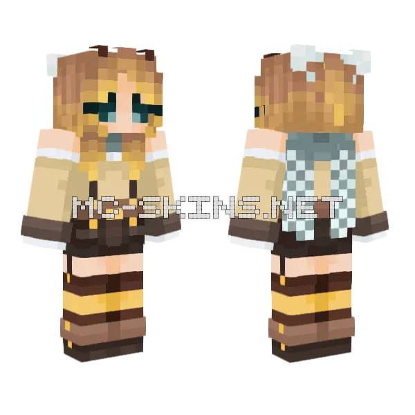 Bee Girl – Jenny Mod Skin Minecraft skin, front and back