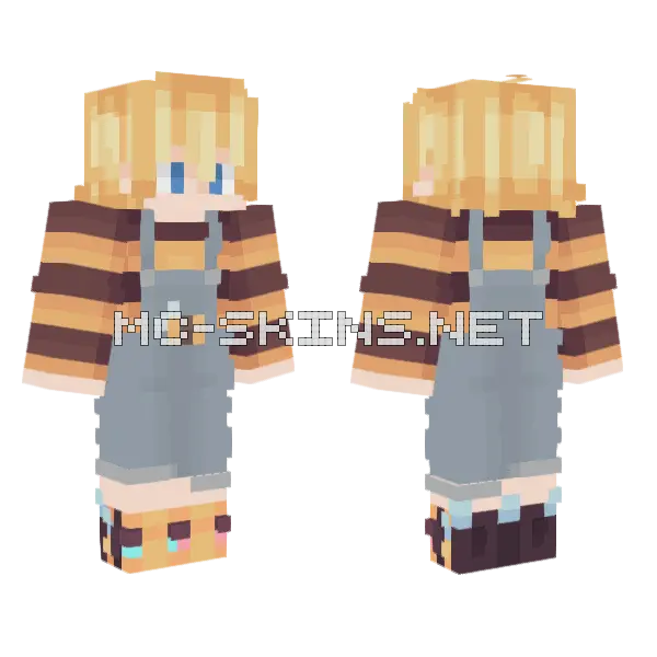 Bee Girl Outfit Minecraft skin, front and back