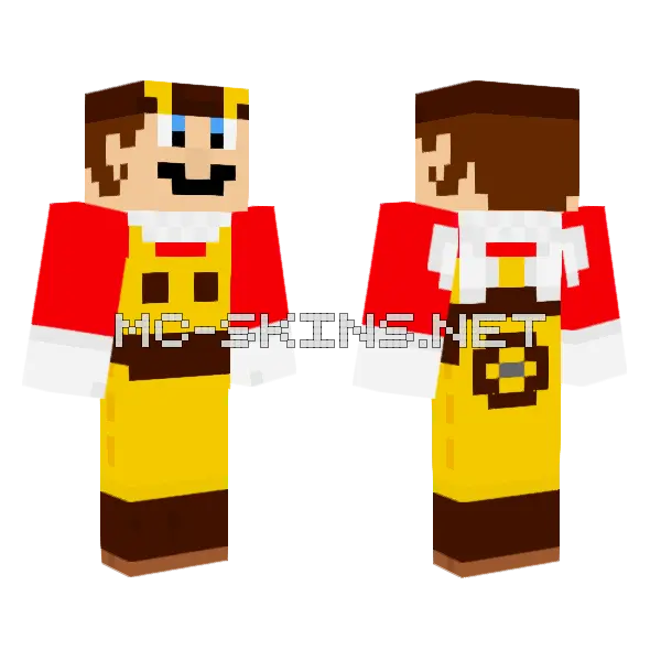 Bee Mario Minecraft skin, front and back
