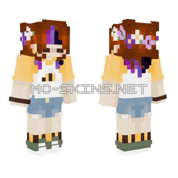 Bee Me Minecraft skin, front and back