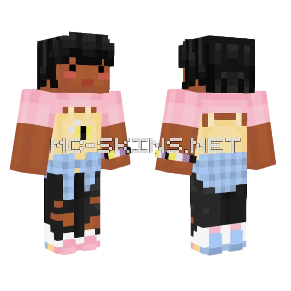 Bee Pride 2 Minecraft skin, front and back