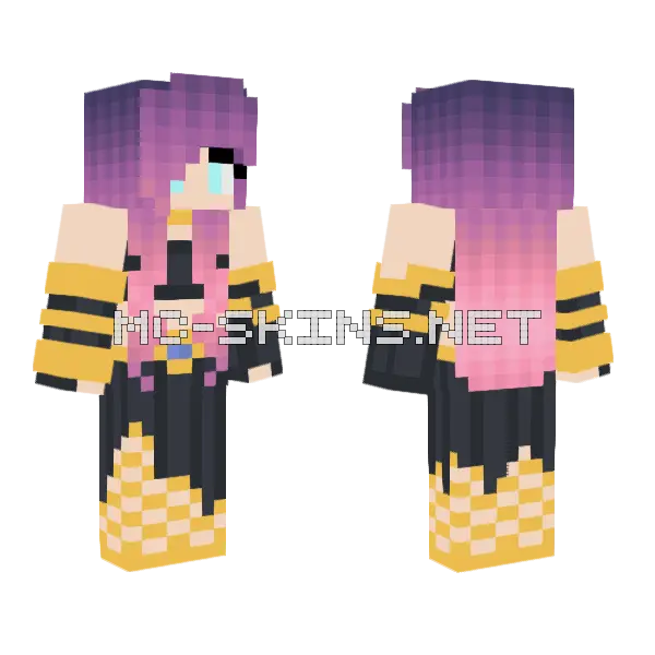 Bee Warrior Minecraft skin, front and back
