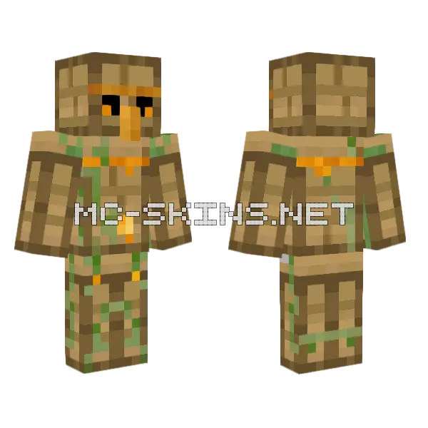 Beehive Golem Minecraft skin, front and back