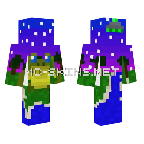 Beelzebufo Pixel Art Minecraft skin, front and back